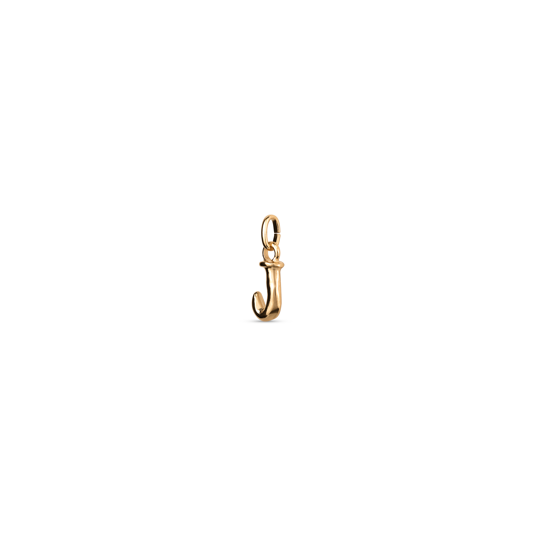18K gold-plated charm with small letter J, Golden, large image number null